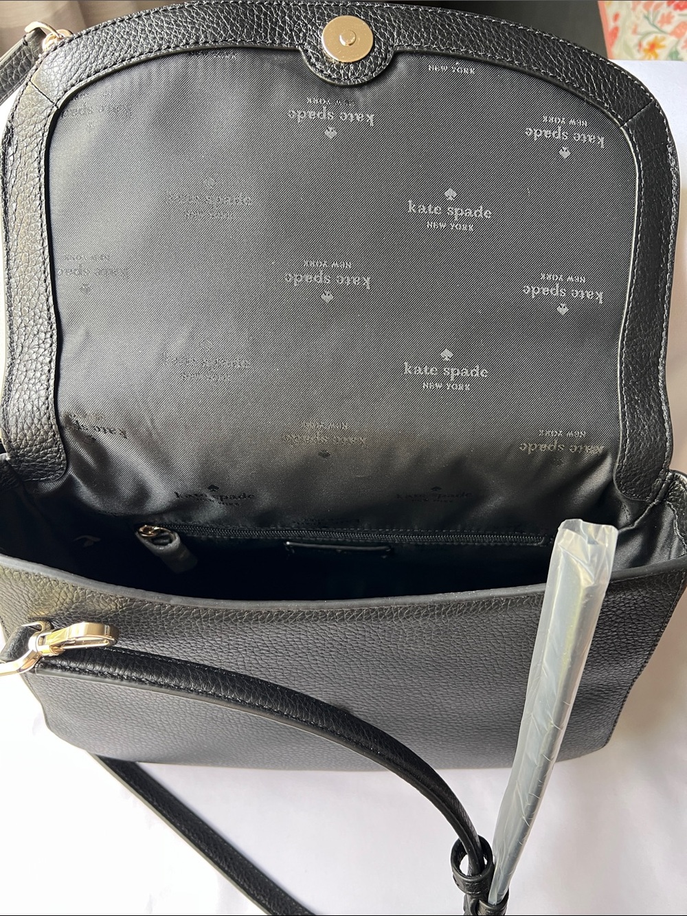 kate spade Black Pebbled Leather Crossbody Bag with Gold Hardware - Picture 4 of 5